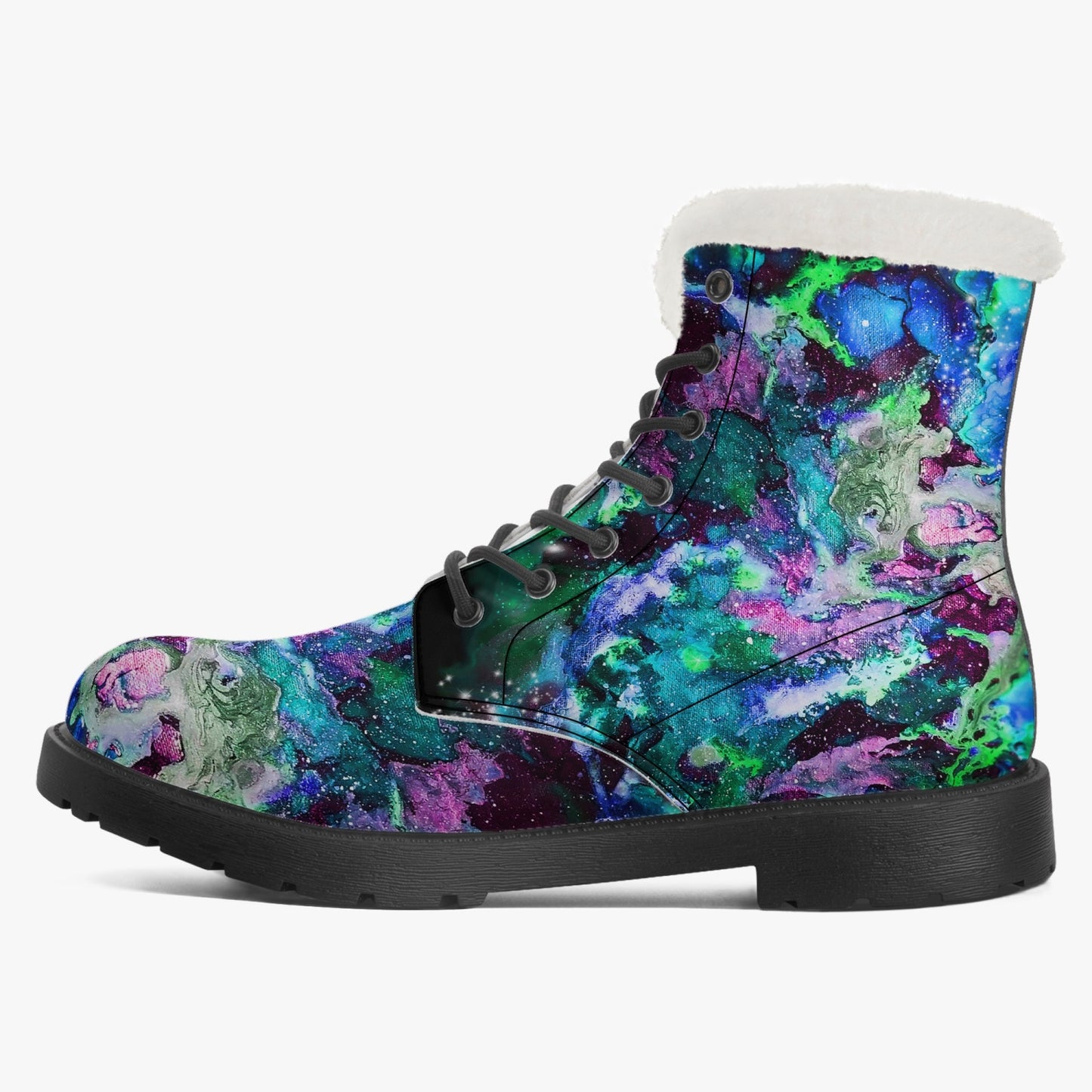 Galaxy Faux Fur Leather Boots