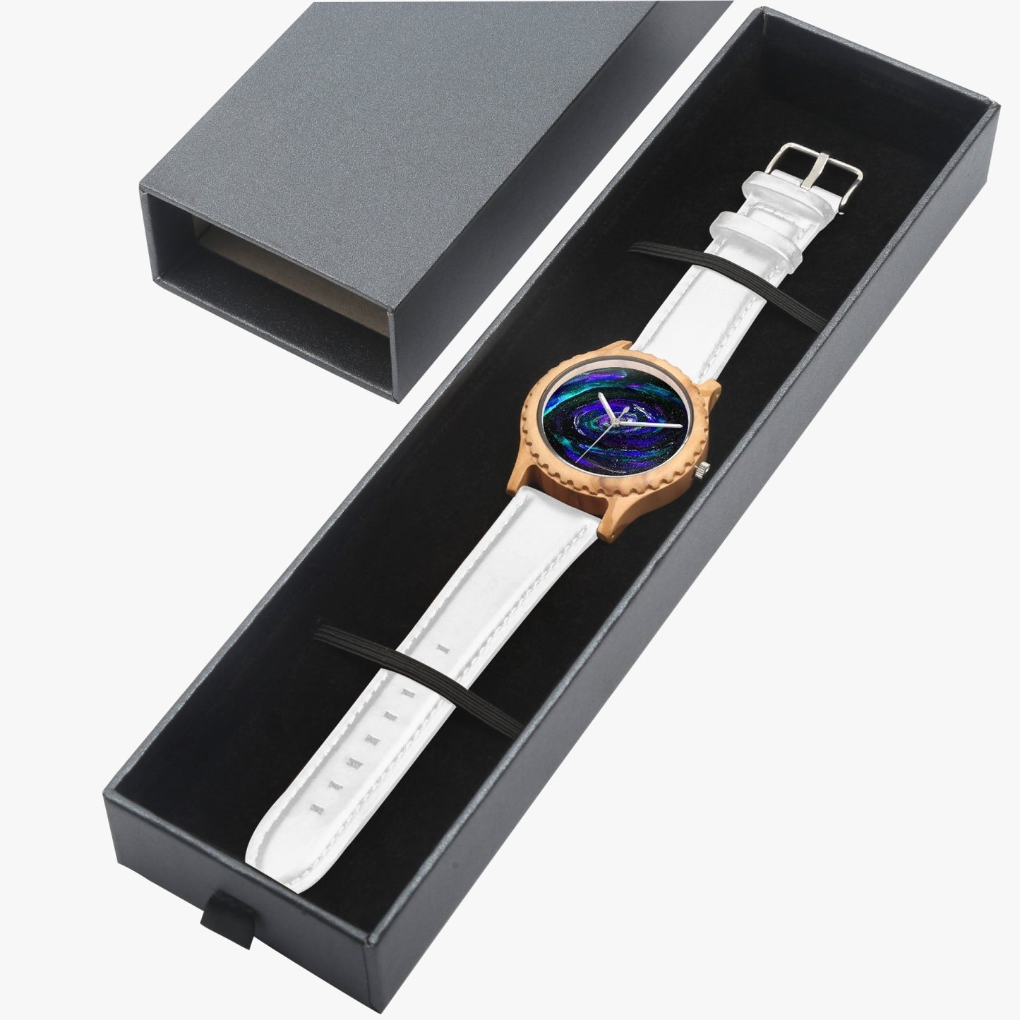 Infinite Italian Olive Lumber Wooden Watch - Leather Strap
