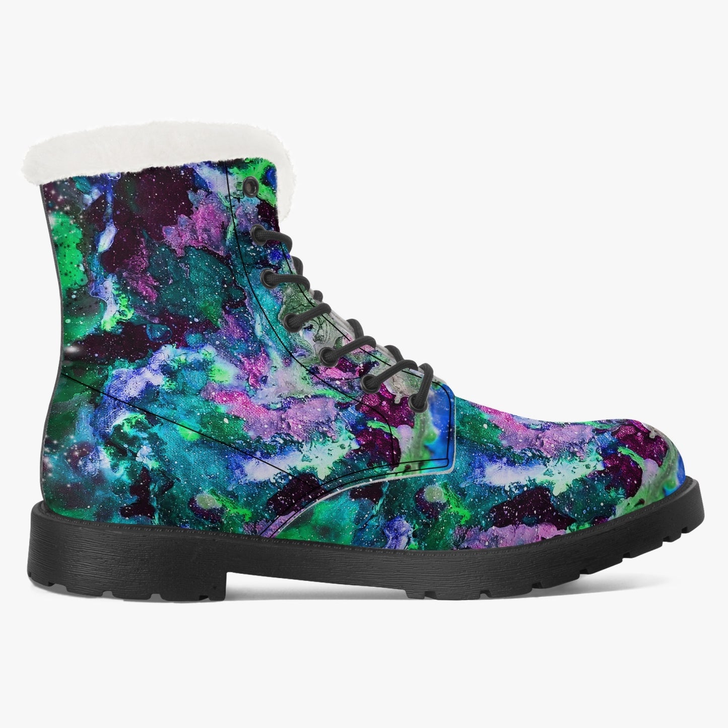 Galaxy Faux Fur Leather Boots
