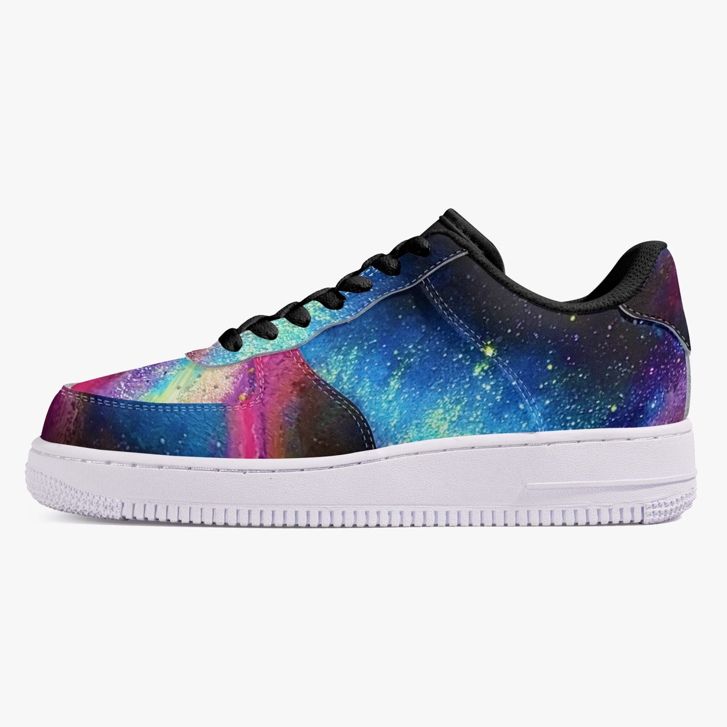 Explosive Nebula Low-Top Leather Sports Sneakers