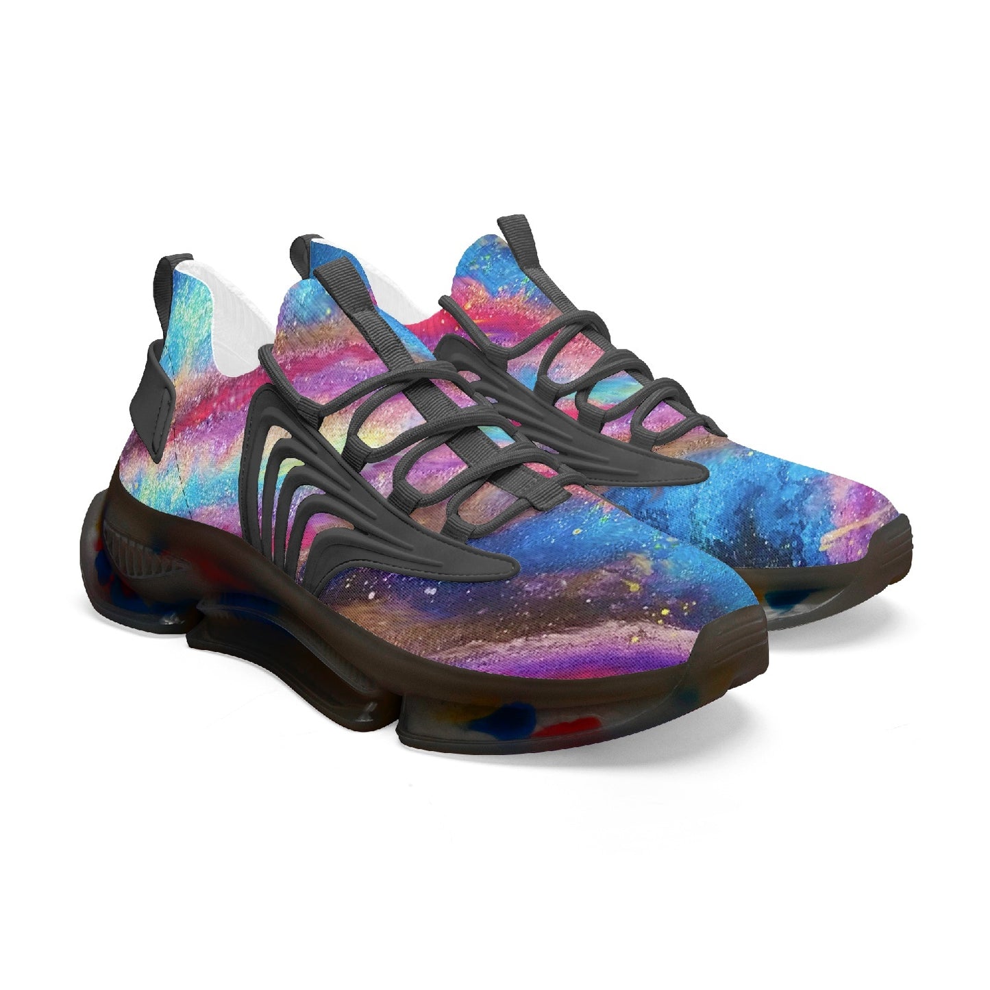 Explosive Nebula Wings Style Bounce Mesh Knit Sneakers