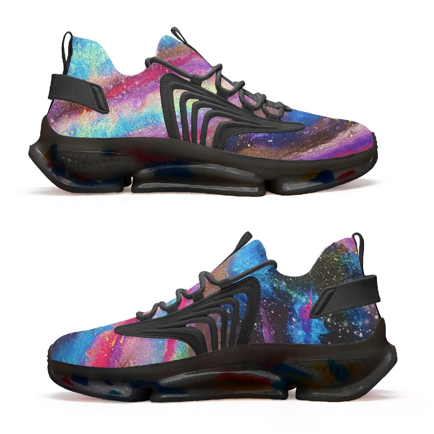 Explosive Nebula Wings Style Bounce Mesh Knit Sneakers