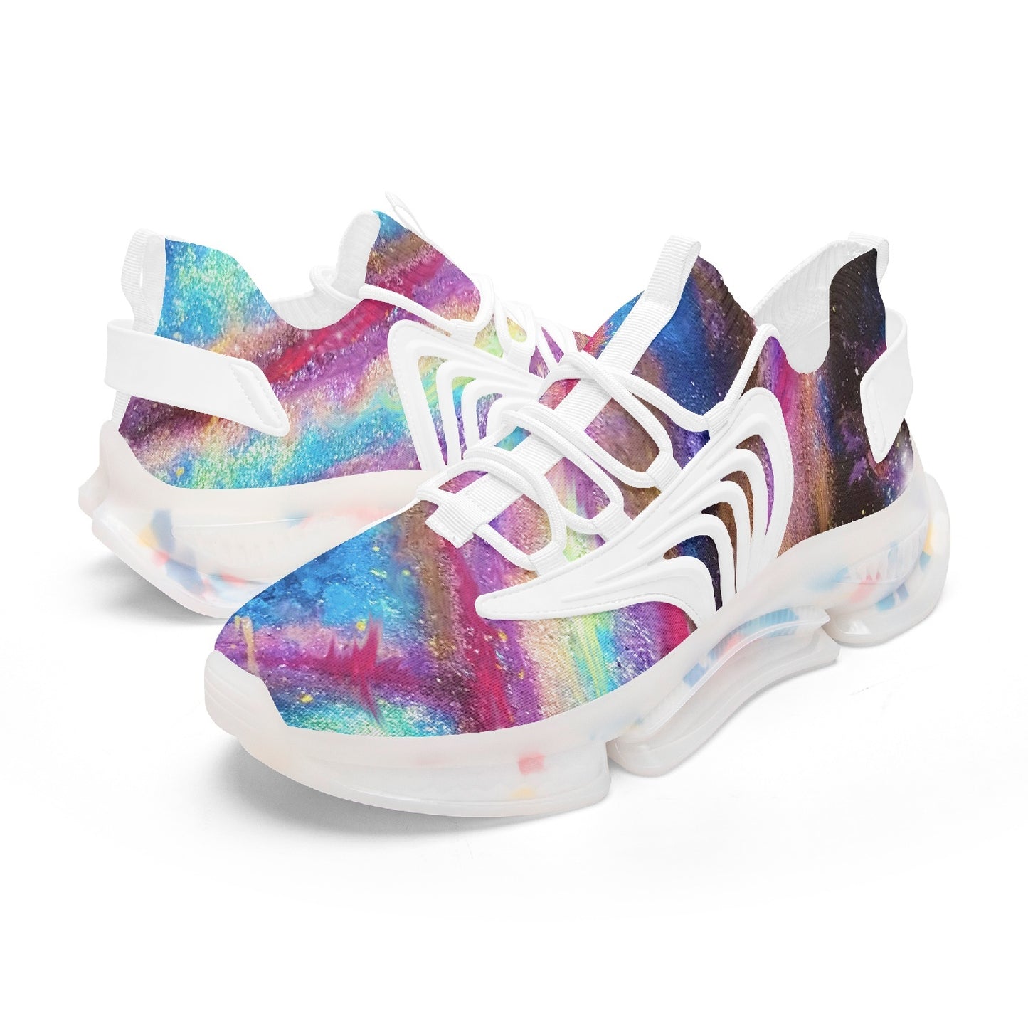 Explosive Nebula Wings Style Bounce Mesh Knit Sneakers