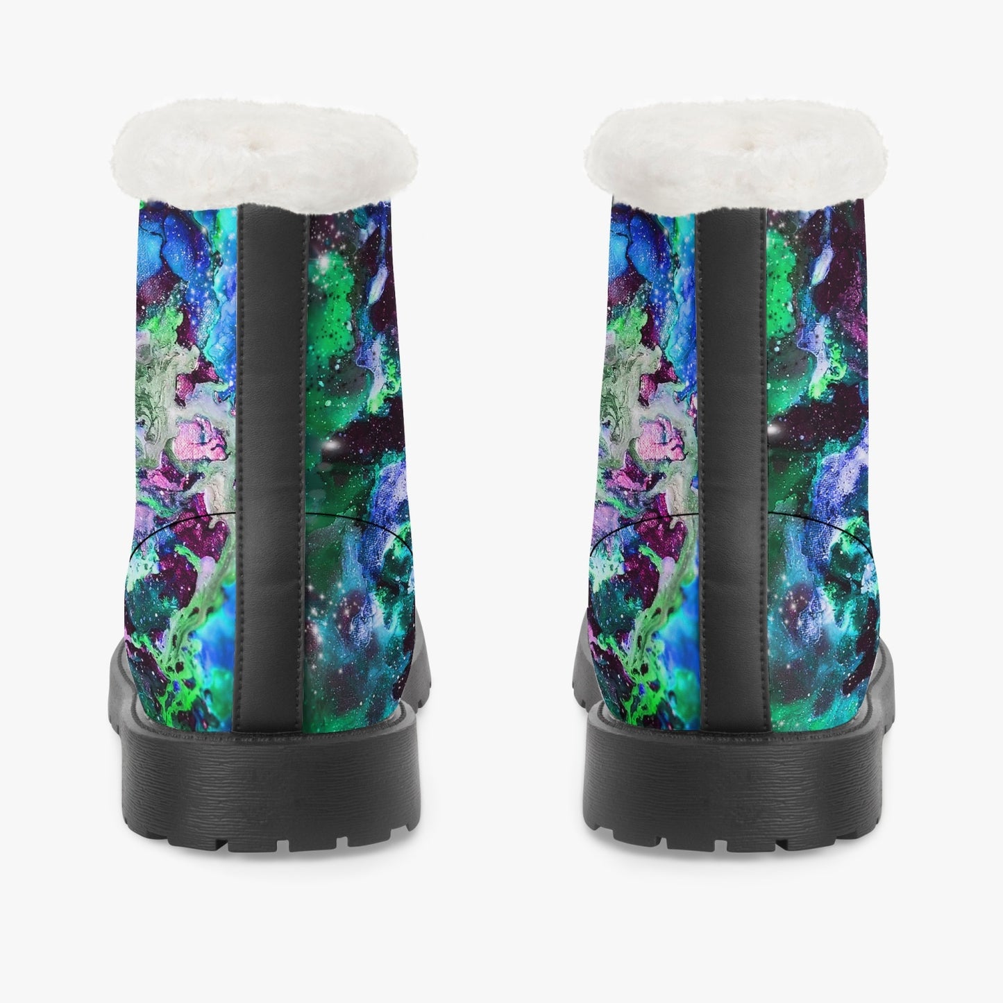 Galaxy Faux Fur Leather Boots