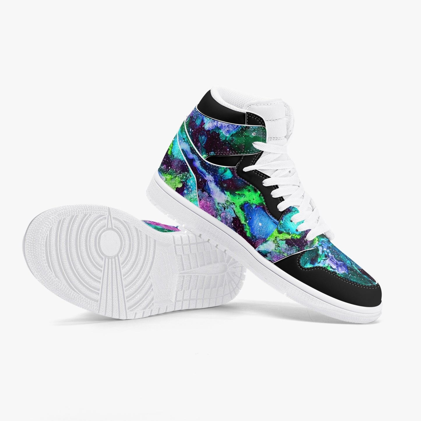 Galaxy High-Top Leather Sneakers - White