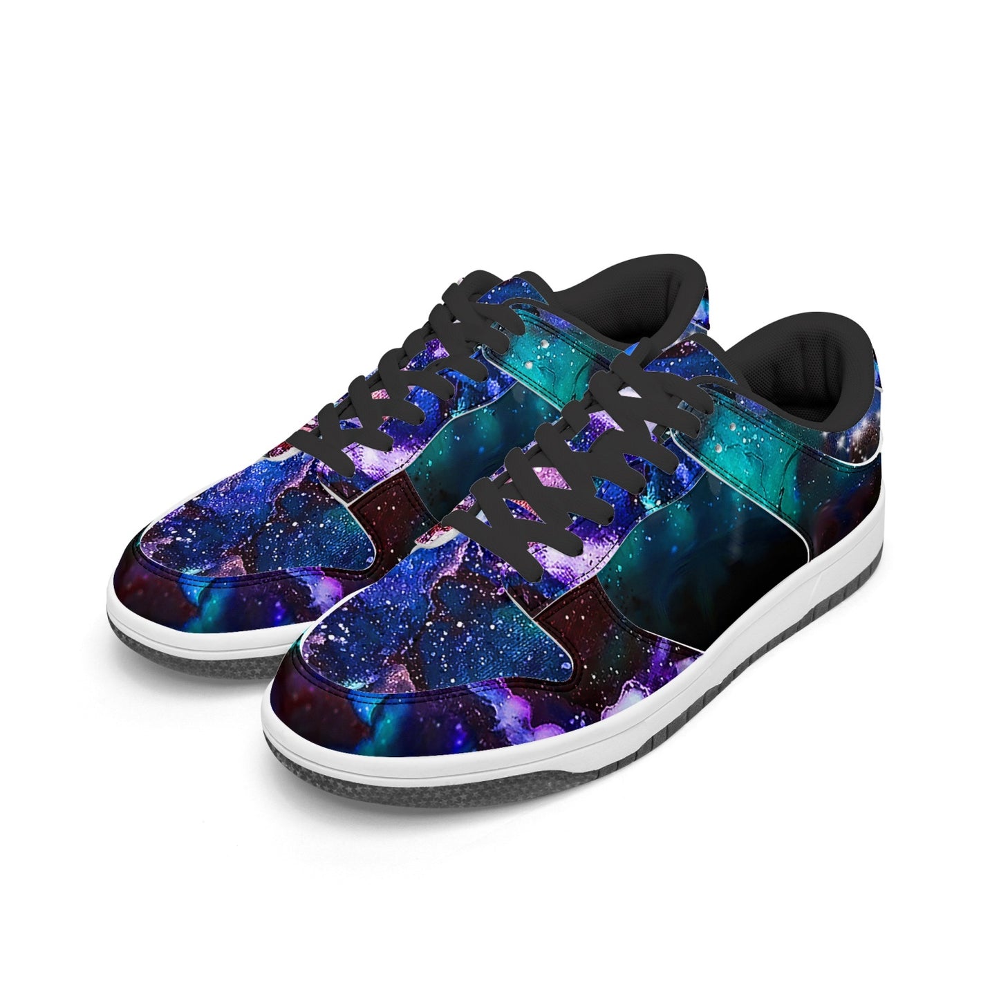 Galaxy: Blue & Purple Leather Sneakers