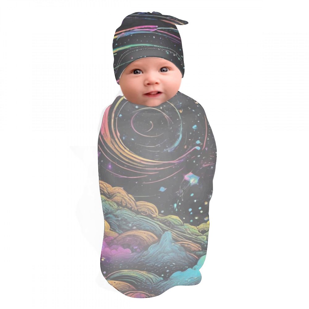 Psychedelic Space 2 Newborn Swaddle Bag/Beanie Hat