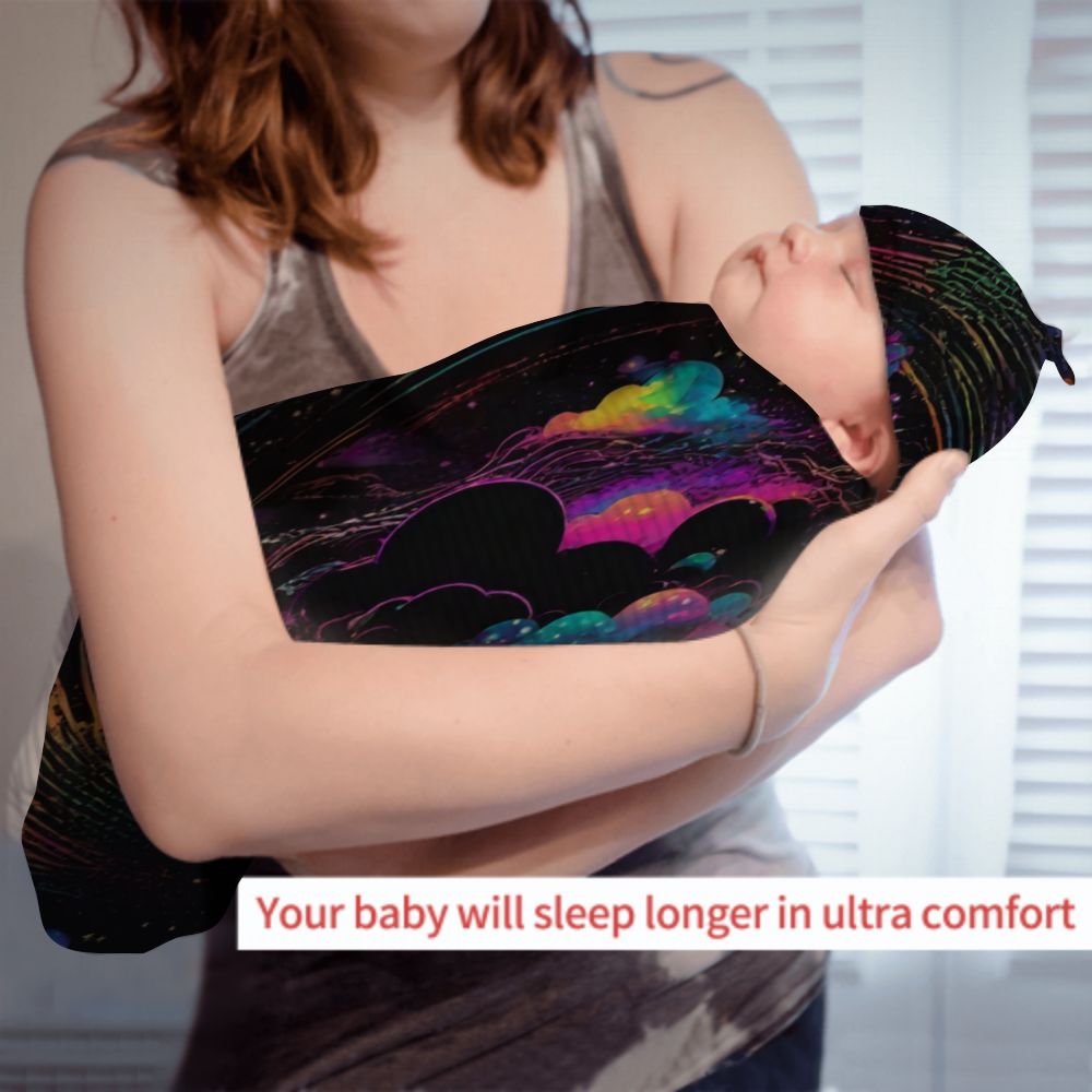 Psychedelic Space Newborn Swaddle Bag/Beanie Hat