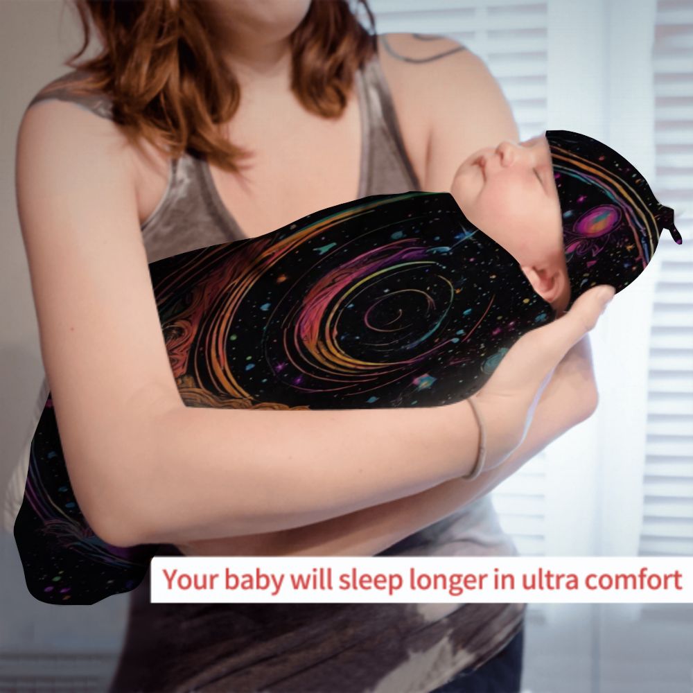 Psychedelic Space 2 Newborn Swaddle Bag/Beanie Hat