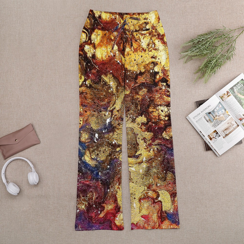 Golden Galaxy Straight Lace-Up Yoga Pants