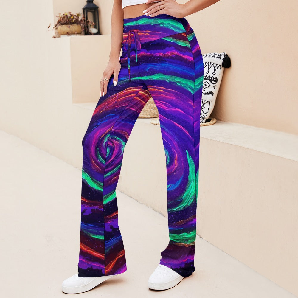 Galactic Rabbit Hole Straight Lace-Up Yoga Pants