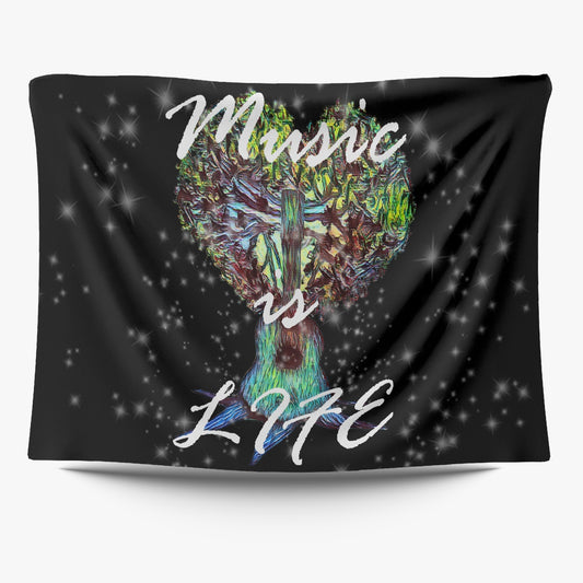 Music is Life Polyester Wall Tapestry