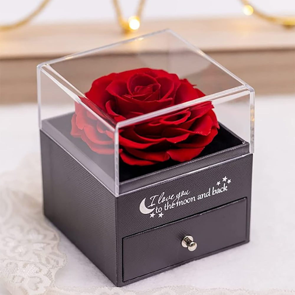 Rose Box with Heart Necklace