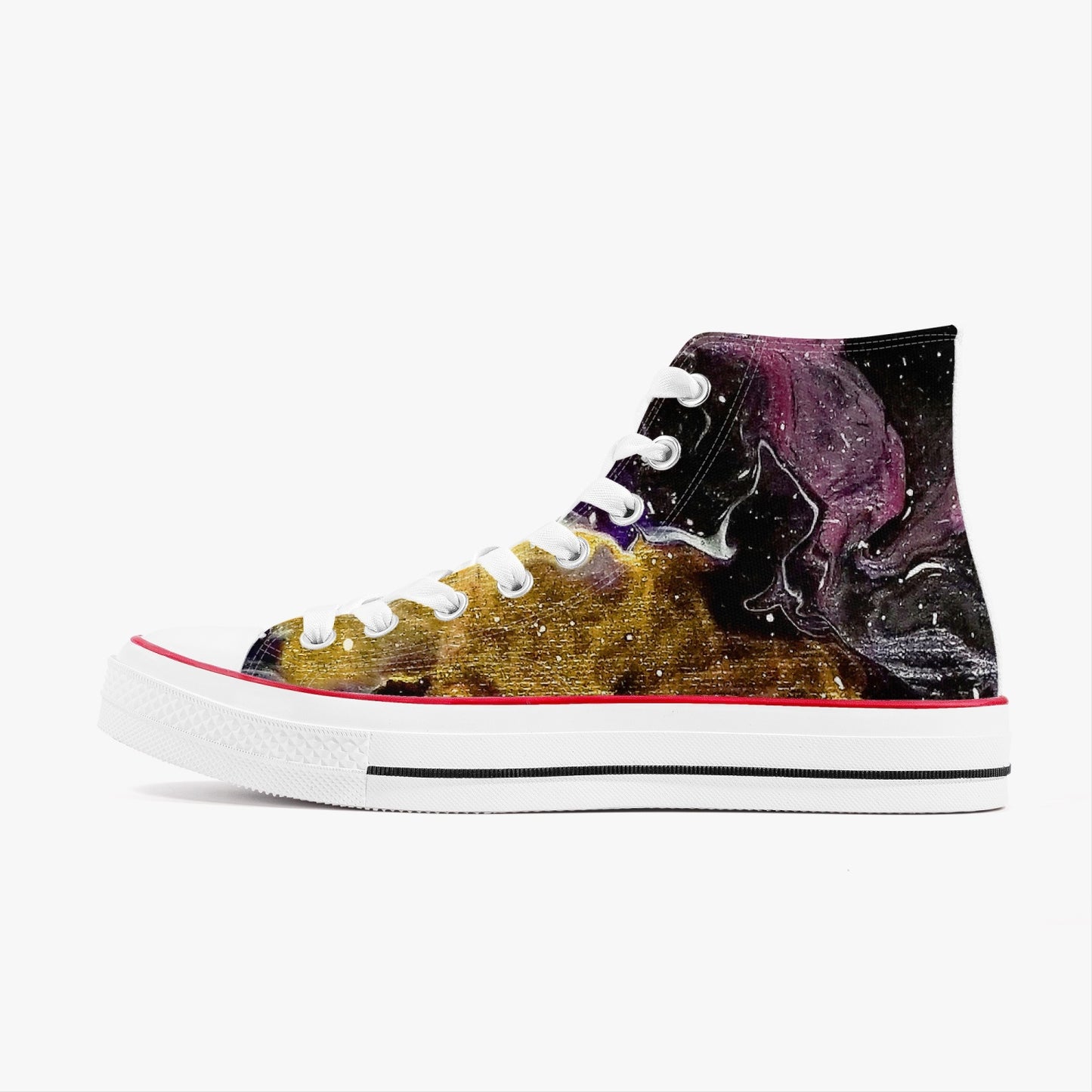 Galactic Clouds High-Top Canvas Shoes - White