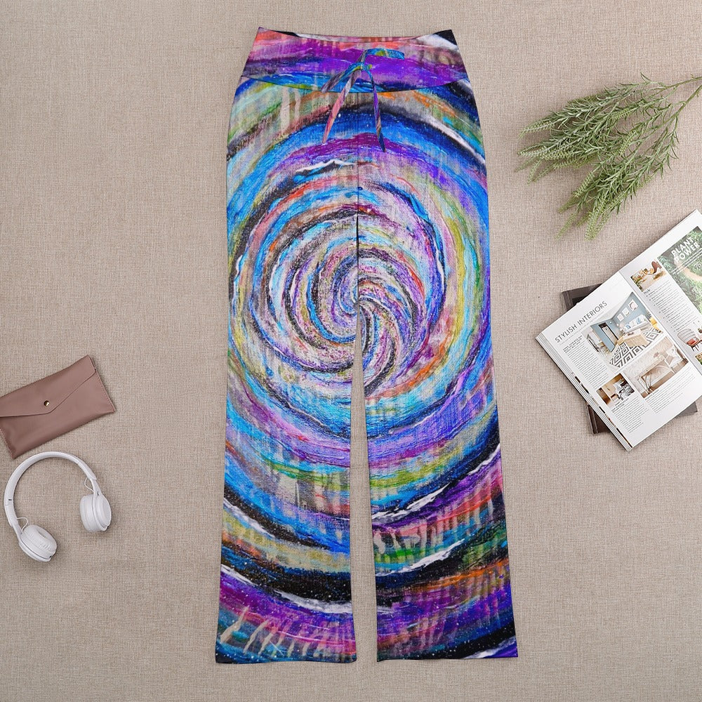 Galactic Whirlpool Straight Lace-Up Yoga Pants