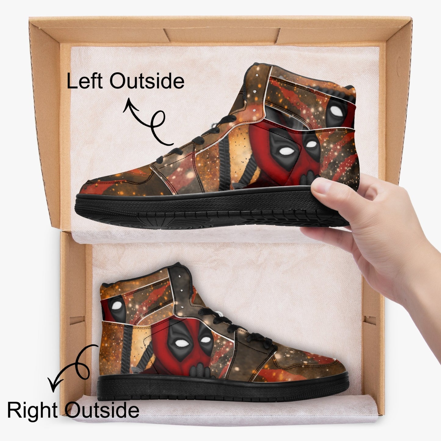 Deadpool Black-sole AJ High Top Sneakers