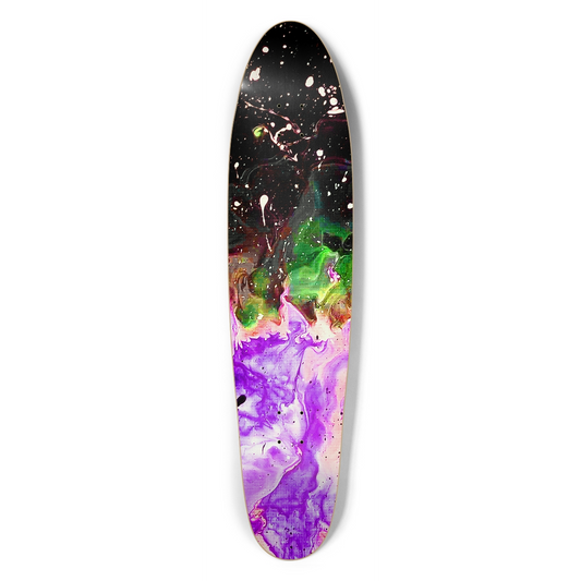 Glow in the Dark Galactic Fire Purple Custom Longboard