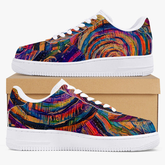 Sunset Whirlpool AF1 Low-Top Leather Sports Sneakers
