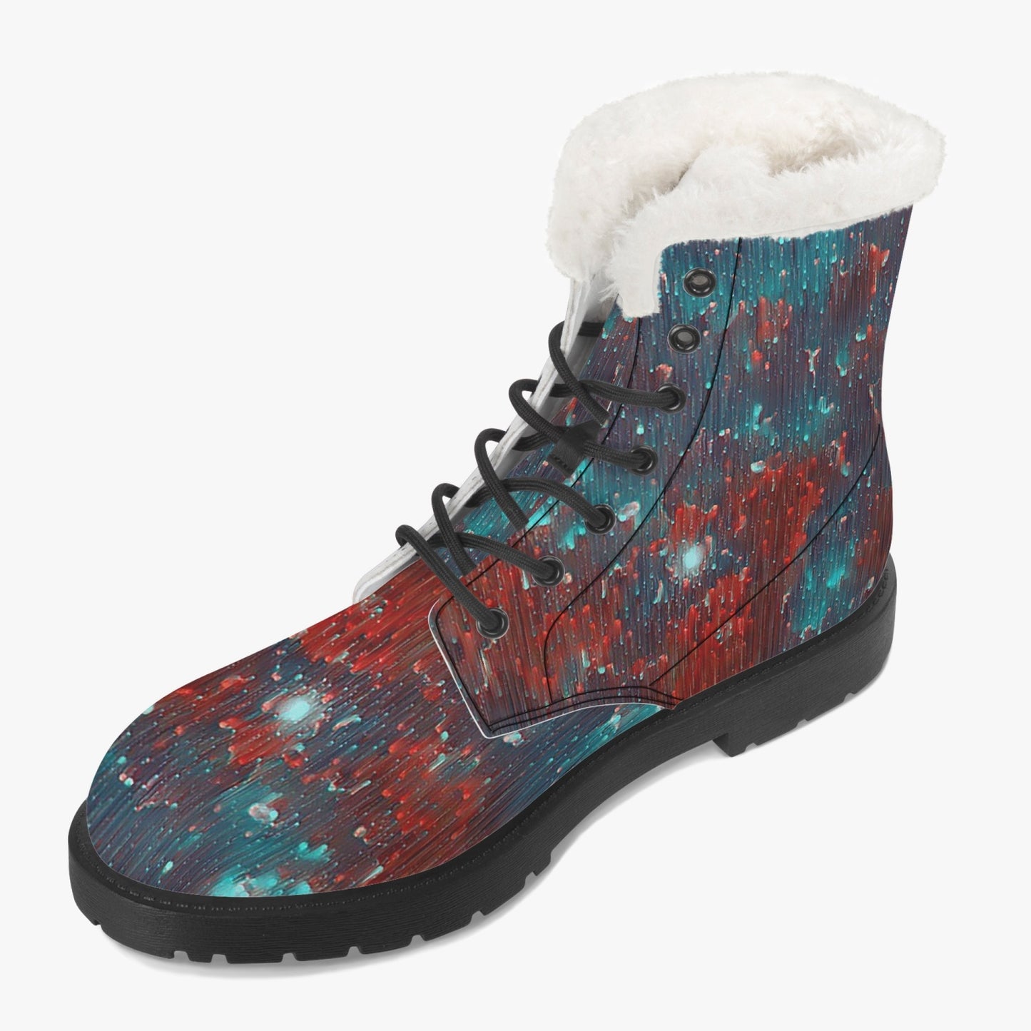 Meteor Shower Faux Fur Leather Boots