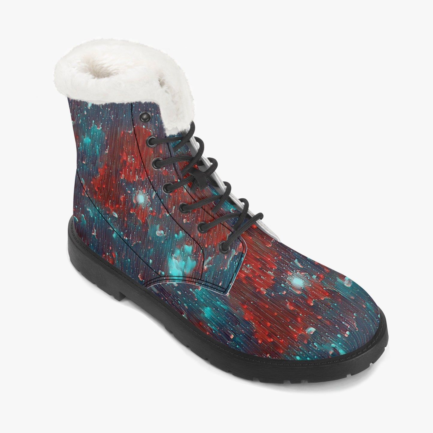 Meteor Shower Faux Fur Leather Boots