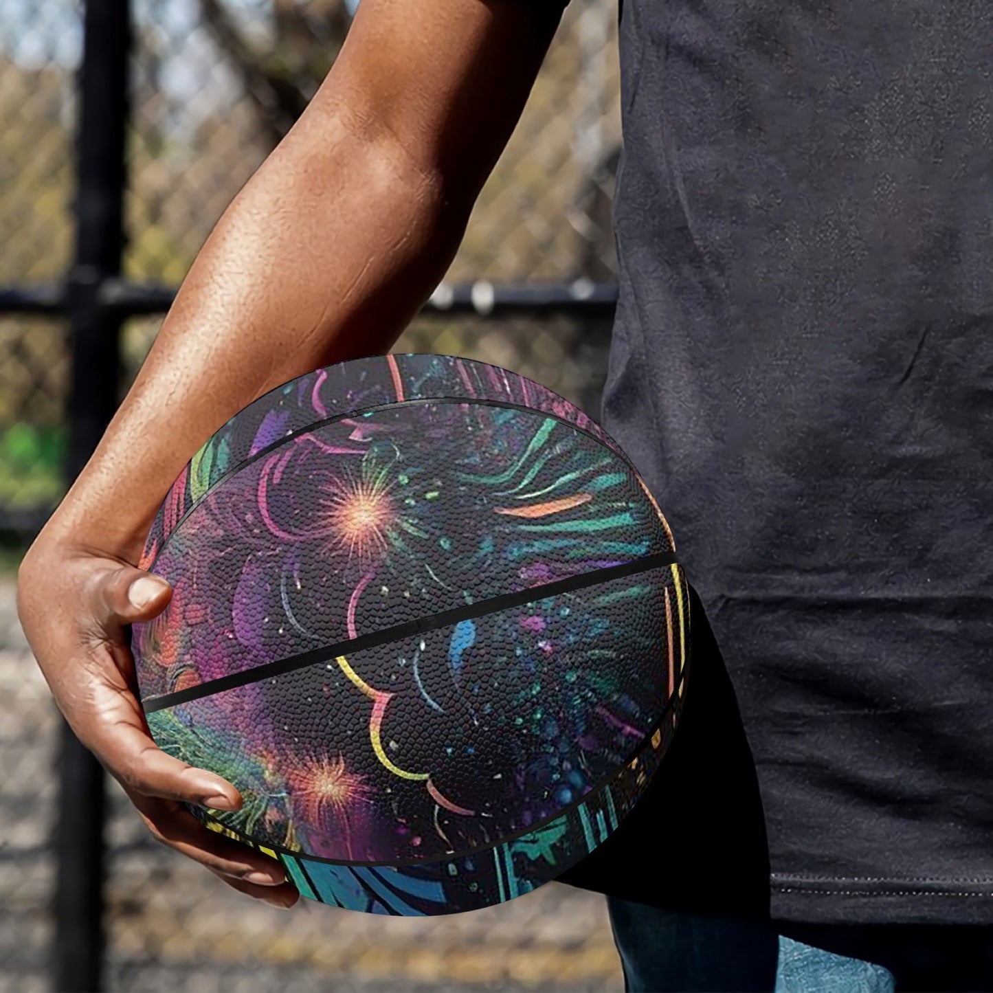 Psychedelic Explosion Basketball - Eight Panel Printed