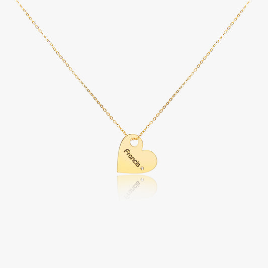 Name and Birthstone Heart Choker- Stainless Steel