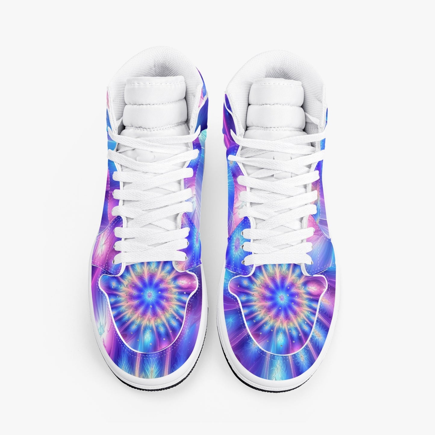 Ascension Tie-Dye AJ1 Black High-Top Leather Sneakers