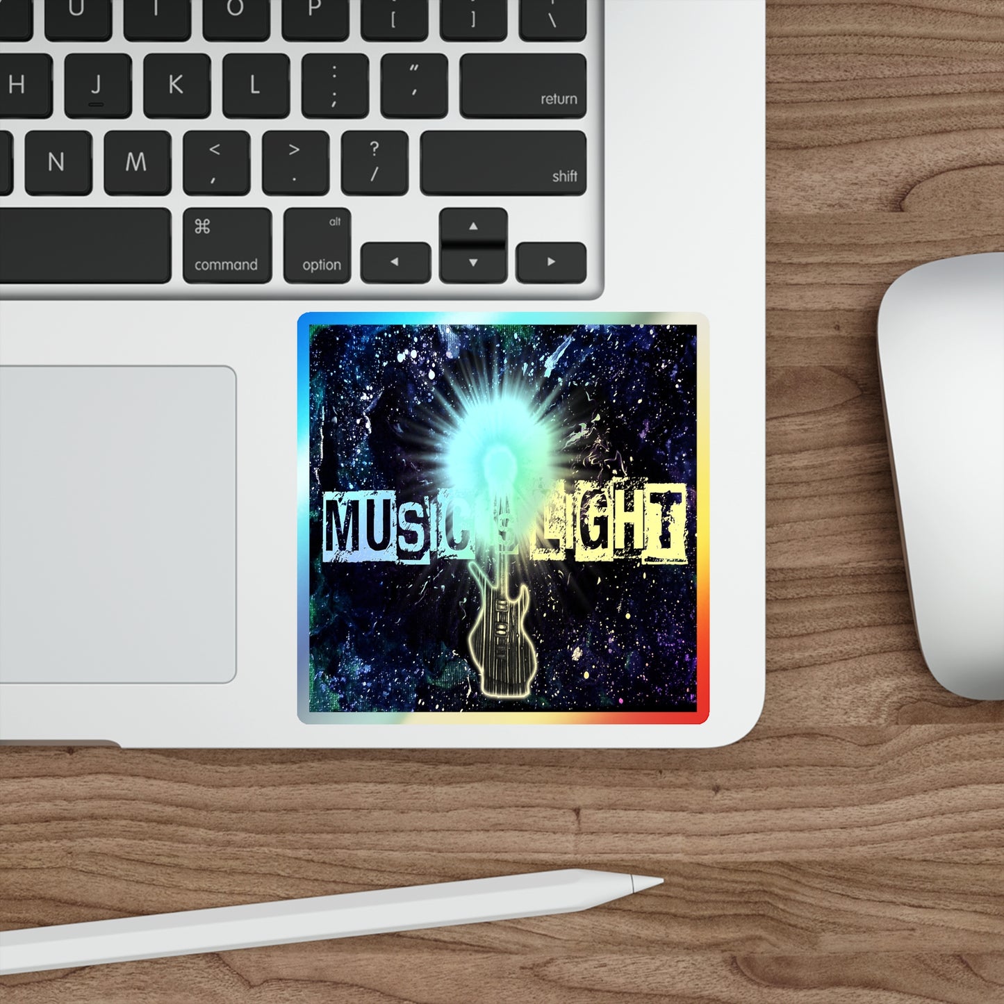 Music is Light Holographic Die-cut Stickers