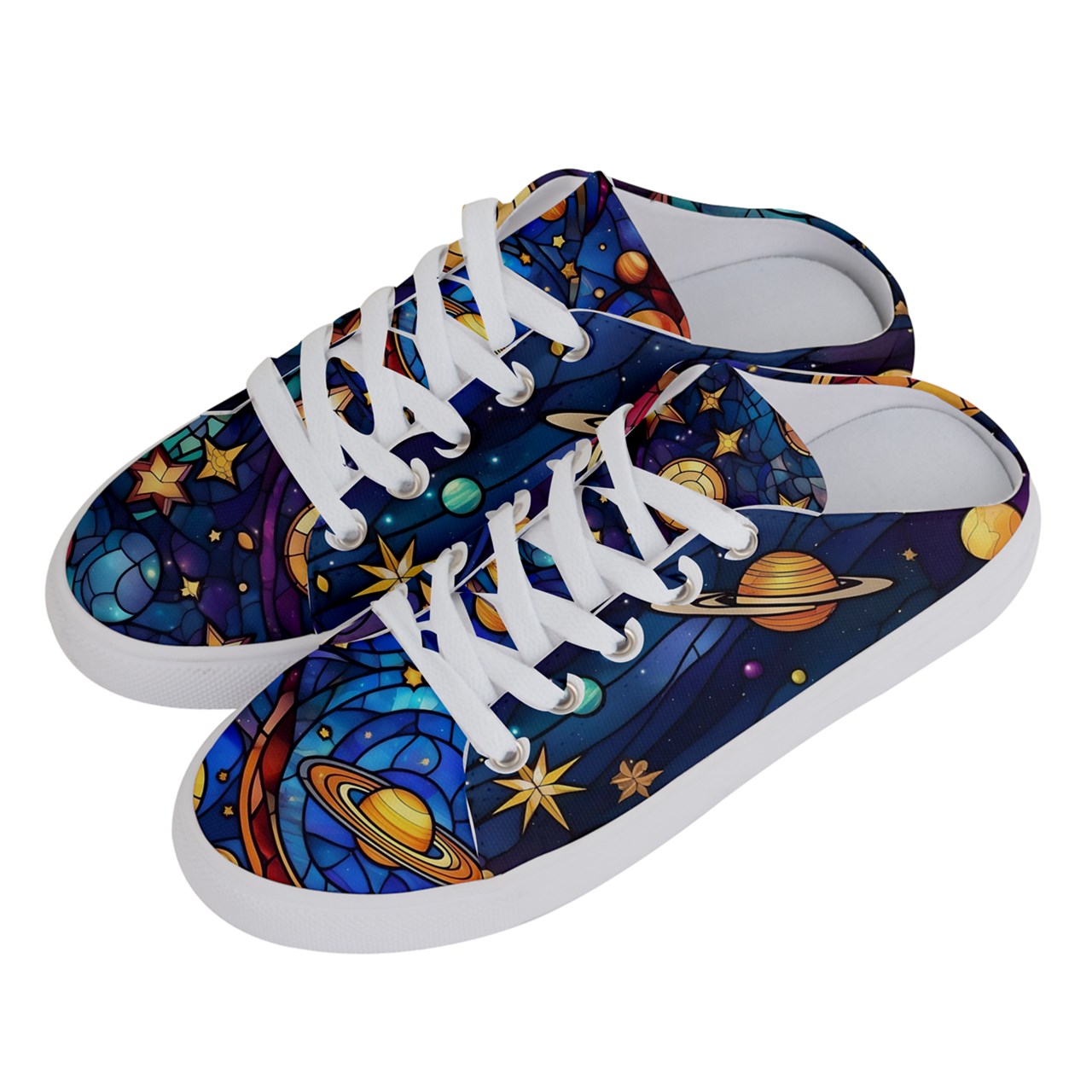 Stained Glass Space Women's Half Slippers