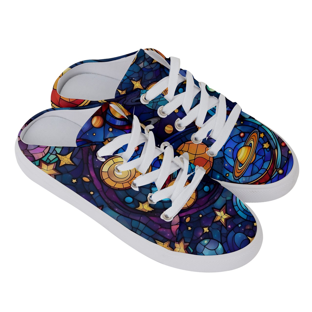 Stained Glass Space Women's Half Slippers