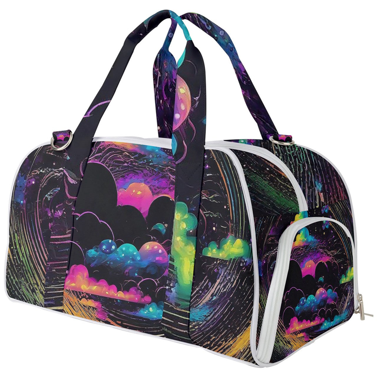 Psychedelic Space 2 Burner Gym Duffel Bag