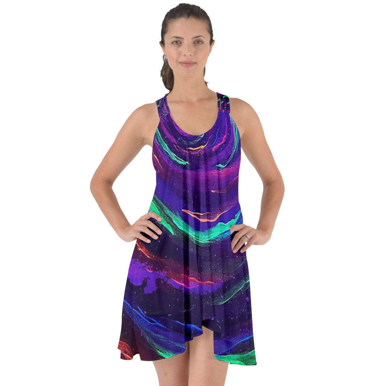 Galactic Rabbit Hole Show Some Back Chiffon Dress