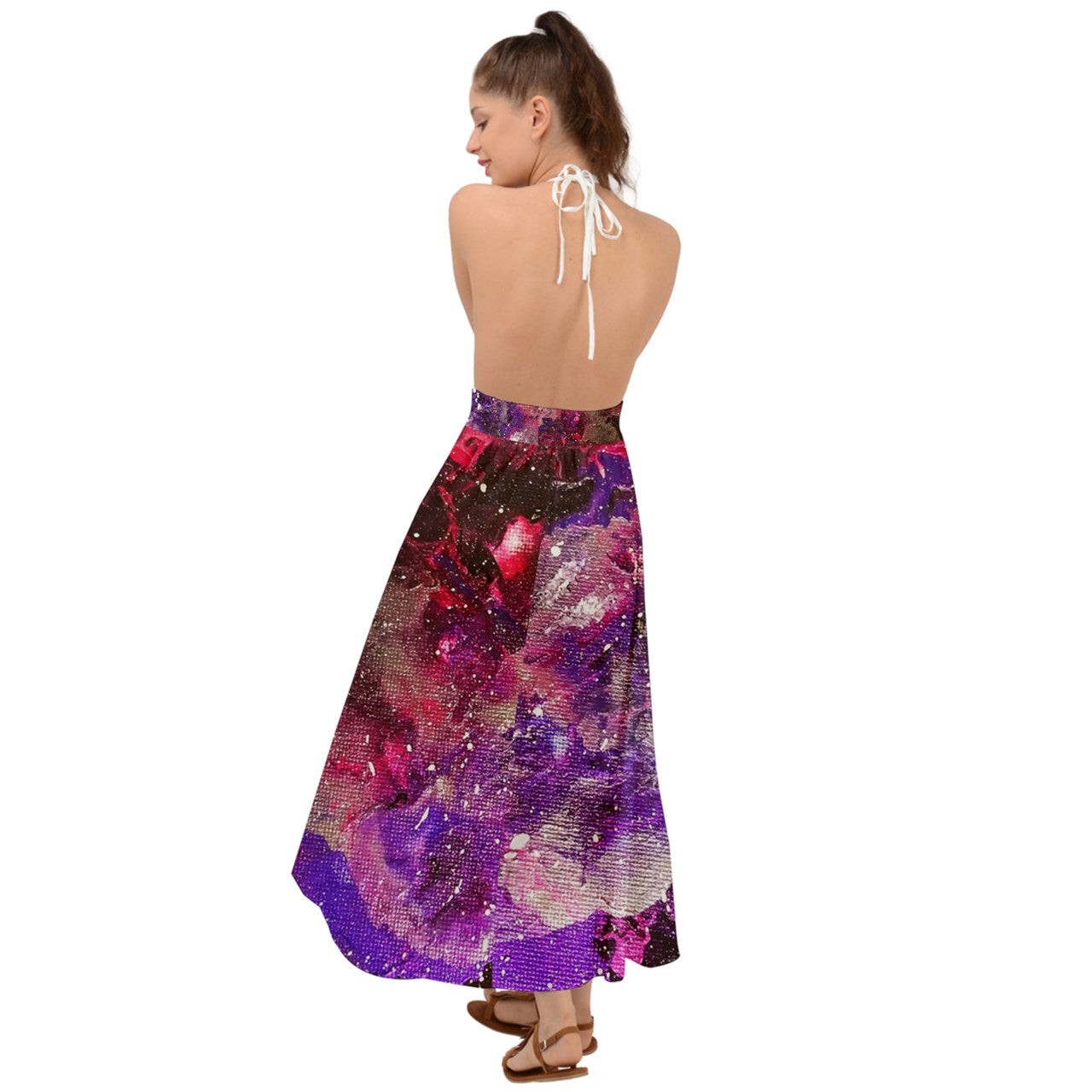 Galactic Love Backless Maxi Beach Dress