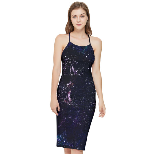 Galactic Darkness Bodycon Cross Back Summer Dress