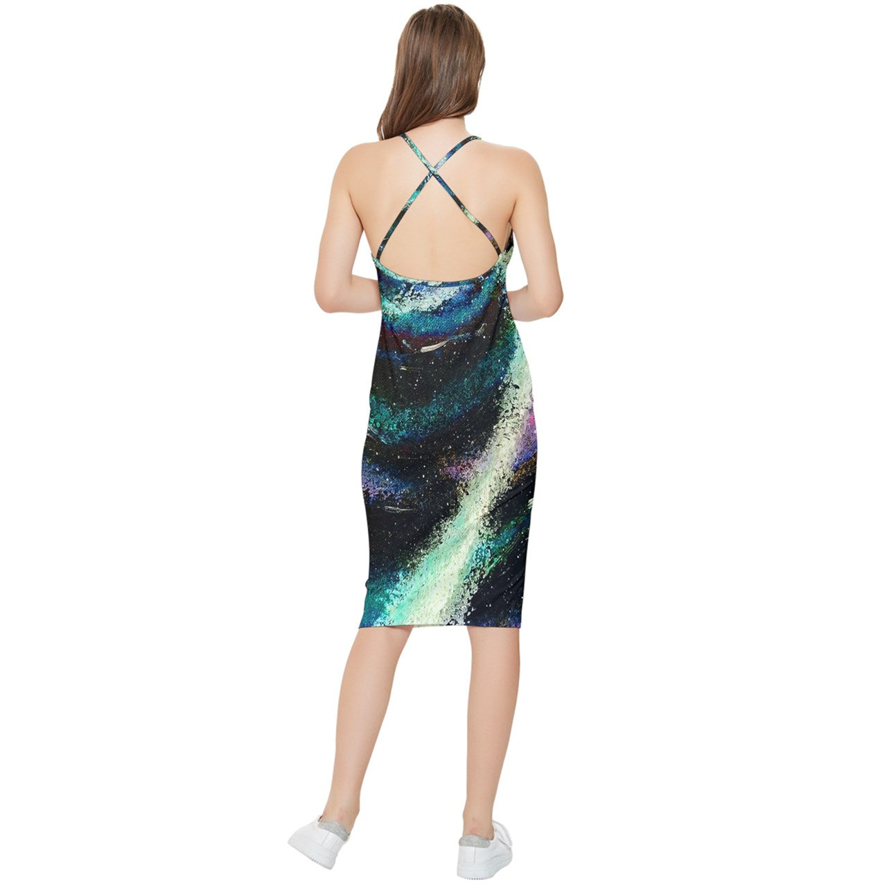 Galactic Sea Bodycon Cross Back Summer Dress