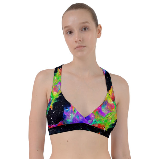 Galactic Rainbow Sweetheart Sports Bra