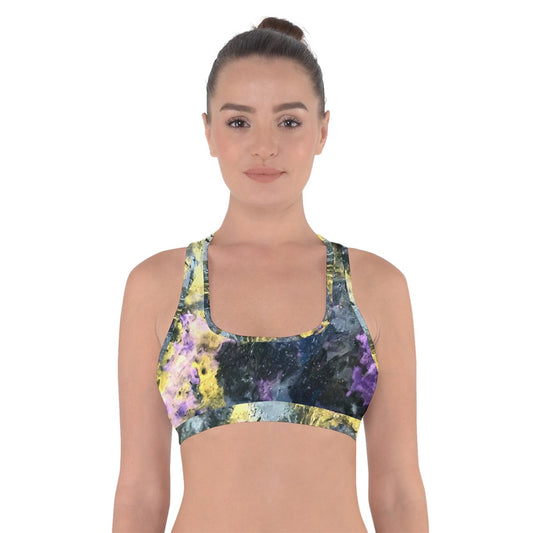 Golden Galaxy Cross Back Sports Bra