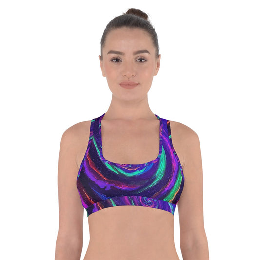 Galactic Rabbit Hole Cross Back Sports Bra