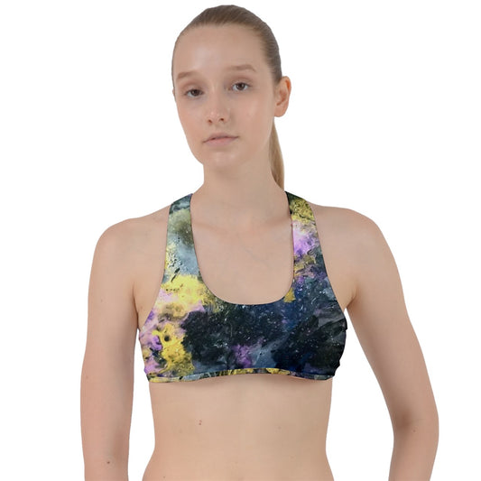 Golden Galaxy Criss Cross Racerback Sports Bra