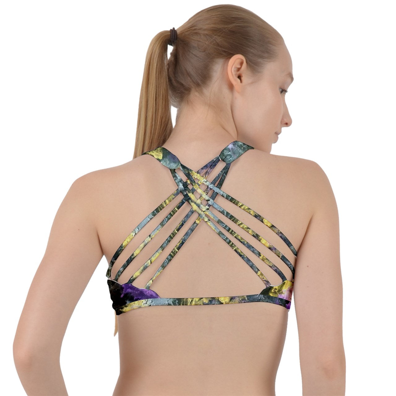 Golden Galaxy Criss Cross Racerback Sports Bra