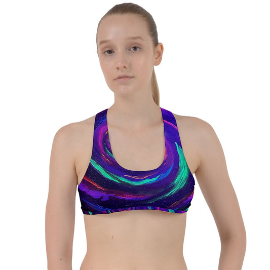 Galactic Rabbit Hole Criss Cross Racerback Sports Bra