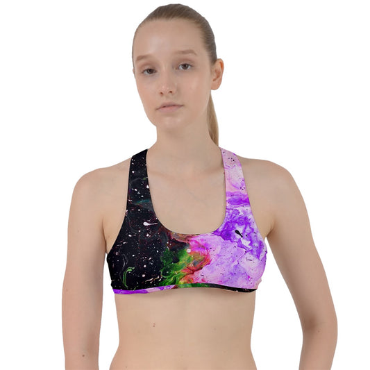 Galactic Fire Criss Cross Racerback Sports Bra