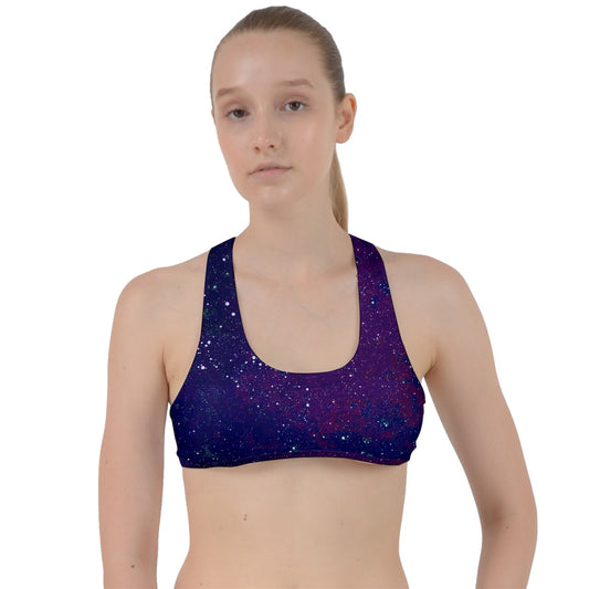 Galactic Atmoshpere Criss Cross Racerback Sports Bra