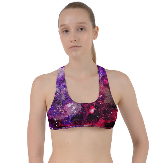 Galactic Love Criss Cross Racerback Sports Bra