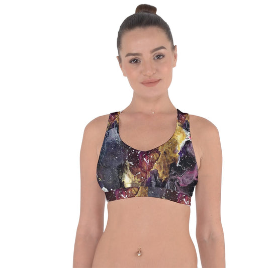 Galactic Clouds Cross String Back Sports Bra