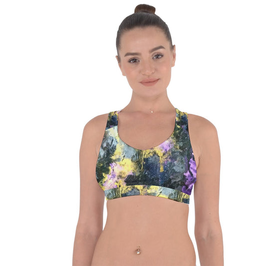 Golden Galaxy Cross String Back Sports Bra