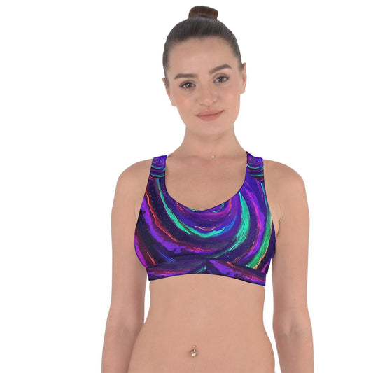 Galactic Rabbit Hole Cross String Back Sports Bra