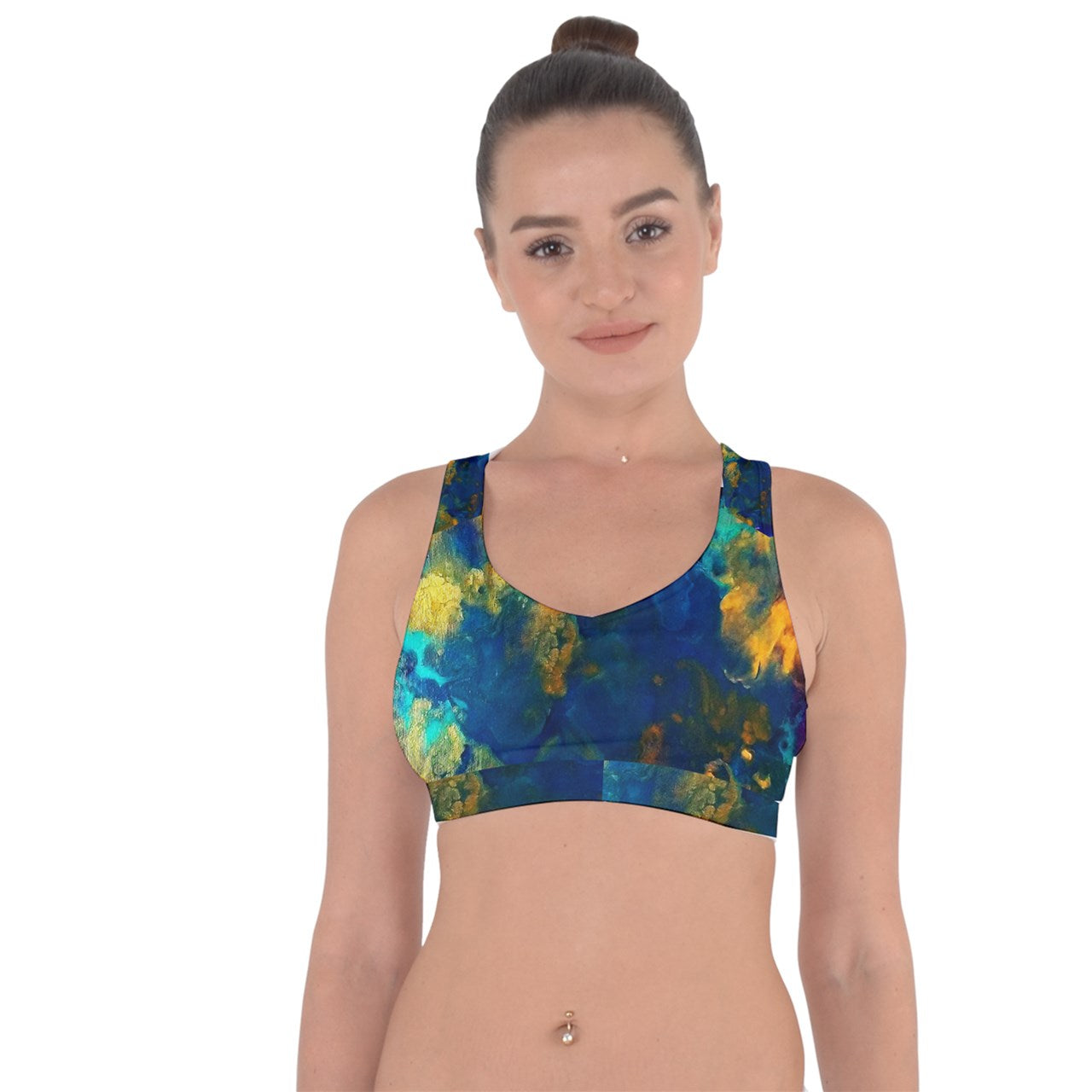 Galactic Atlantis Cross String Back Sports Bra