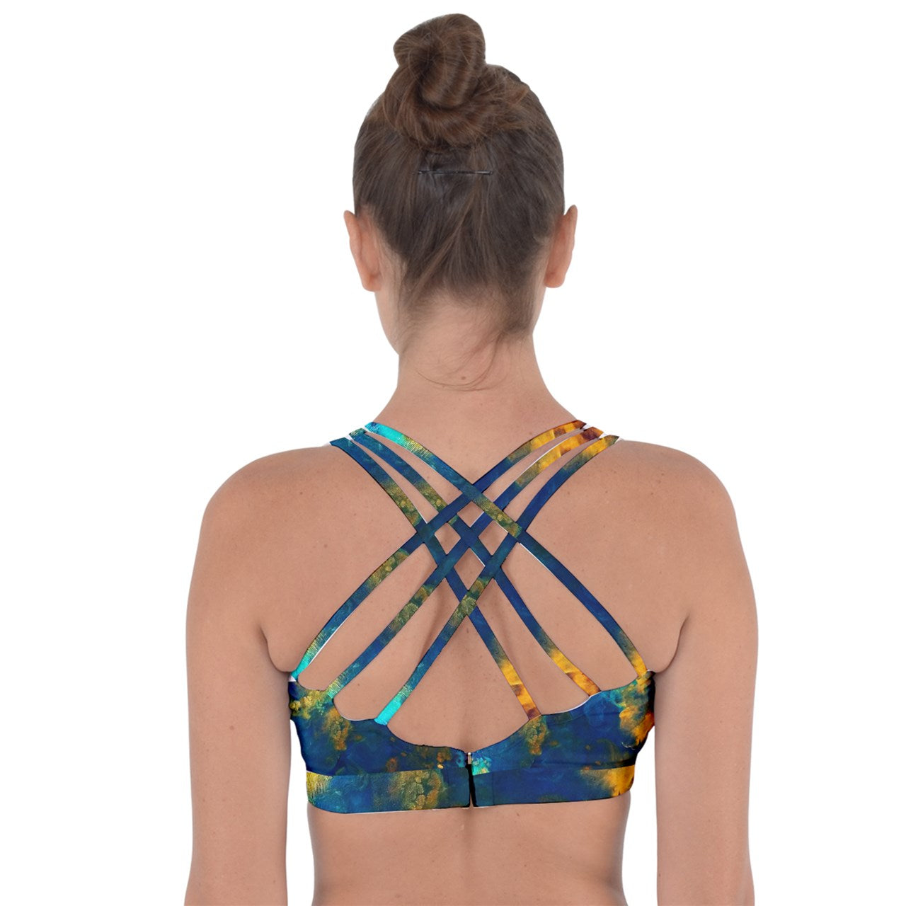 Galactic Atlantis Cross String Back Sports Bra