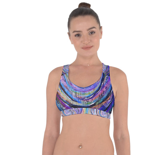 Galactic Whirlpool Cross String Back Sports Bra